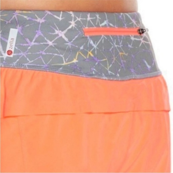 Zella Speedster Active Athletic Running Shorts Small Orange/Gray Brief Lining - Picture 12 of 13